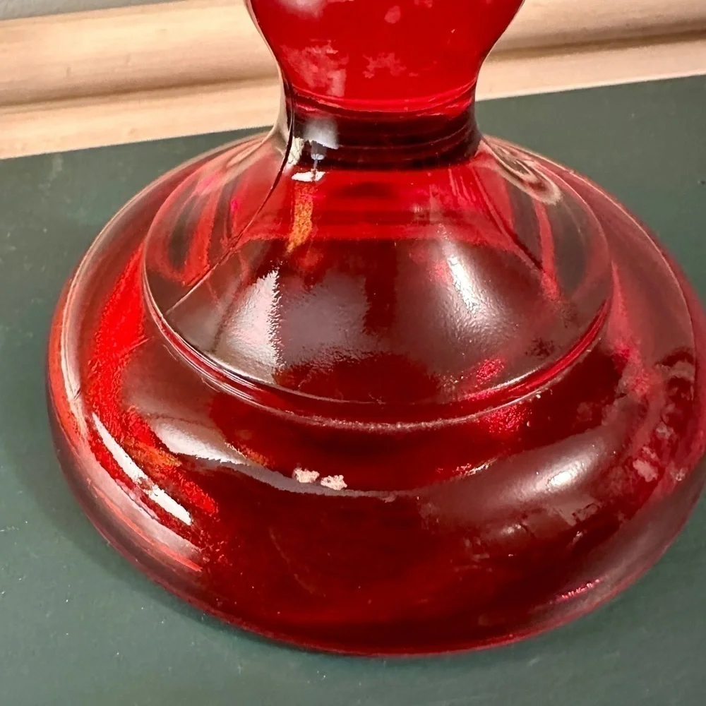 2-HERITAGE, VINTAGE, MINGLED RED & ORANGE GOBLETS IN LARGE SIZE.